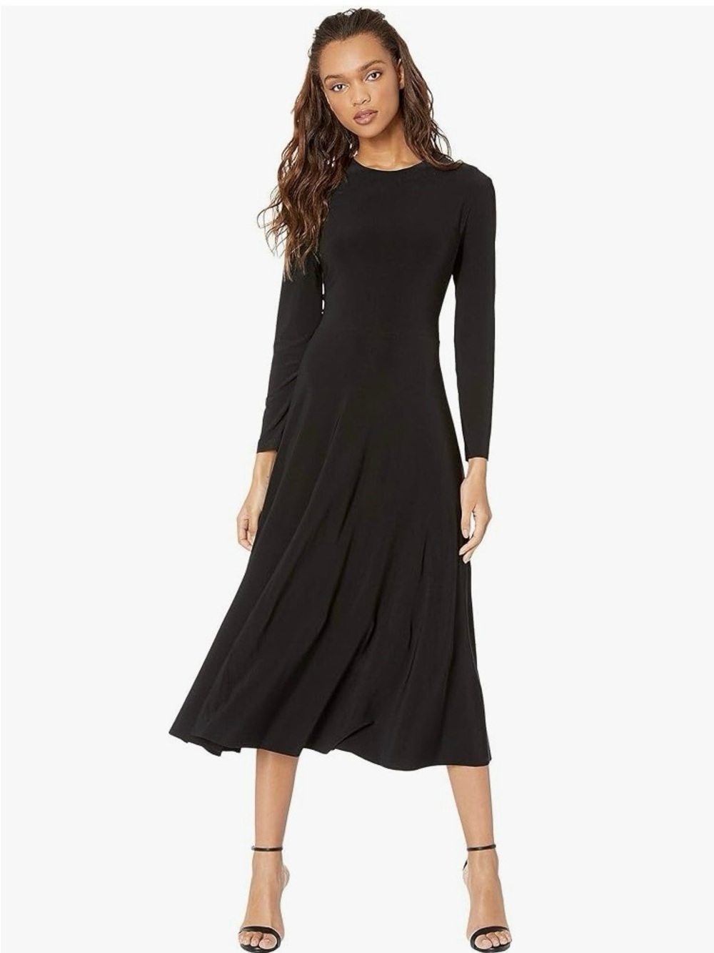 GAP Black Long-Sleeve Midi Dress